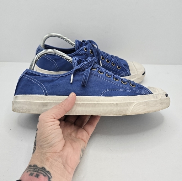 Converse | Jack Purcell cobalt blue canvas sporty low-top sneakers | WMS 9 - Picture 2 of 13